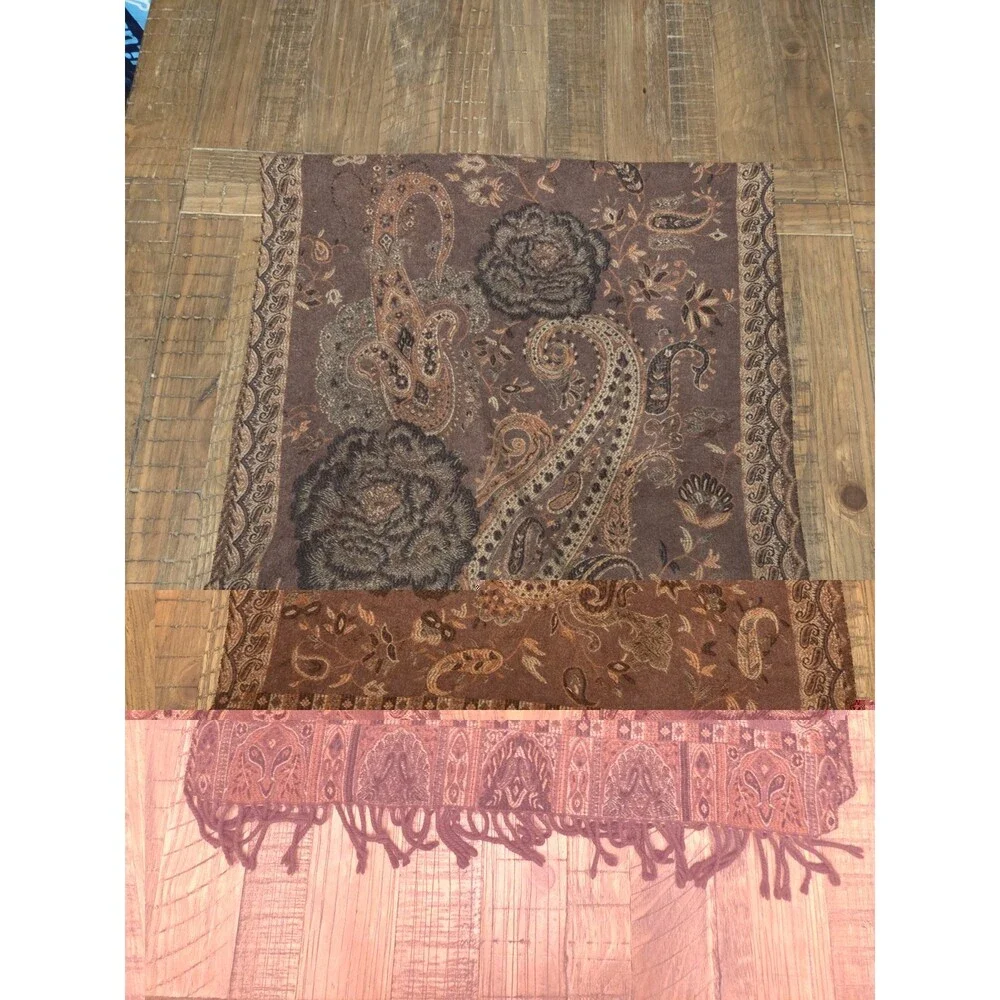 Vince Camuto Brown or Gold Paisley Scarf/Wrap/Shaw 52x64
